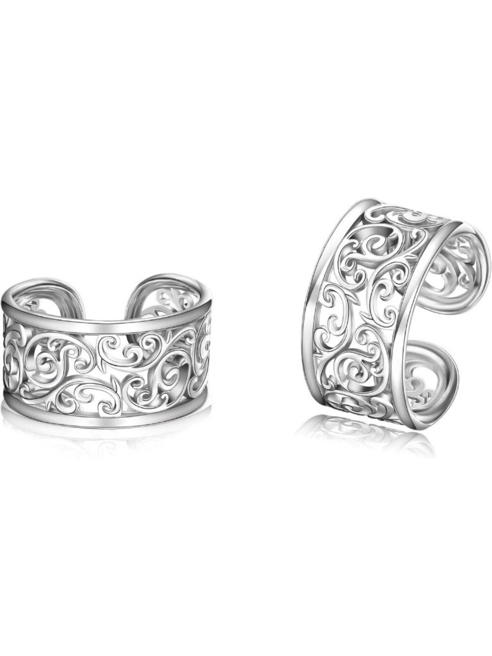 Celtic Knot Filigree Non-Piercing Ear Cuff Earrings in 925 Sterling Silver for